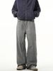 Men's Retro Gray Straight Leg Jeans Distressed Wash Casual Wide Leg Trousers Mid Waist Spring Style High Street_mkmklike.com