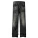 Men's Clothing Ink Splashed Design Distressed Retro Straight Jeans Street Fashion Loose Washed Casual Trousers_mkmklike.com
