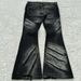 Men's Y2K Street Style Flared Jeans Double Waist Distressed Drawstring Design Gothic Retro Washed Trousers European American Cross Border_mkmklike.com