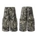 Men's Clothing Graffiti Camouflage Cropped Pants Summer Trendy Brand Pure Cotton Straight Tube Cropped Shorts For Men_mkmklike.com
