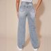 Mid-Rise Distressed Jeans For Women – Relaxed Straight-Leg Denim Pants, Hip-Hop Street Style & Comfort Fit_mkmklike.com