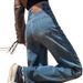 High-waisted Narrow Wide-leg Jeans For Women, Spring 2026 New Fashion, Floor-length, Loose, Slimming, Straight-leg Pants_mkmklike.com