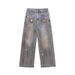 2025 Spring And Summer New Japanese Straight-leg Jeans Men's Trend High Street Loose Wide-leg Casual Versatile Long Pants_mkmklike.com