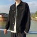 Black Denim Japanese Style Cool Outerwear Solid Color Spring Trendy Versatile Jacket Student Top New Men_mkmklike.com