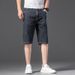 Summer Thin Simple Jeans Men's 5-point Elastic Korean Version Slim-fitting Denim Five-point Pants Men's Large-size Business Shorts_mkmklike.com