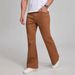 Men's Slim Fit Denim Flared Pants Style Fashion Solid Color High Waist Straight Leg Trousers_mkmklike.com