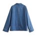 K Women's Fashion Denim Jacket; Elastic Waist Long Pants; Casual Denim Suit._mkmklike.com
