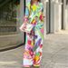 Women's Style Printed Loose Long Sleeve Wide Leg Pants Fashion Suit_mkmklike.com