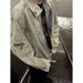 Men's Clothing Distressed Washed Jacket Handsome Denim Jacket Lapel Top_mkmklike.com