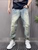 Men's Clothing Ripped Jeans Men's Trendy Brand Fashion Slim Fitting Beggar Pants Trendy Korean Style Stretch Fashion Casual Pants Men_mkmklike.com