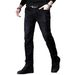 Men's Stretch Skinny Jeans Multi Layered Design Slim Fit Black Trousers Suitable For All Seasons_mkmklike.com