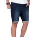 Big & Tall Men's Stretch Denim Shorts - 5-Inch Inseam Roll-Cuff Casual Summer Shorts With Elastic Waistband_mkmklike.com