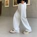 American Style White Straight Leg Jeans For Men & Women - Relaxed Fit High Waist Casual Denim Pants With Classic Washed Look_mkmklike.com