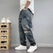 Men's Clothing Fashion Brand Loose Straight Ripped Spring And Autumn Patch Jeans Men's Retro Distressed Harem Tapered Pants_mkmklike.com