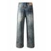 Plus Size Women's High Waist Distressed Jeans – Vintage Loose Fit Wide Leg Denim Pants For Curvy Women (M-3XL, Washed Blue)_mkmklike.com