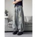Women's American Retro Ripped Jeans High Street Design Loose Wide Leg Drape Pants Trendy Summer Hot Girl Clothing_mkmklike.com