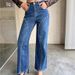 High-Waisted Stretch Wide-Leg Jeans For Women - Relaxed Straight-Leg Denim Pants_mkmklike.com