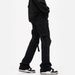 Men's Black High Street Straight Leg Jeans Casual Cargo Pants Lace Up Flared American Style Vibe Design_mkmklike.com