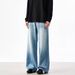 Men's Clothing Retro Washed Wide Leg Jeans Pleated Relaxed Fit Loose Drape Straight Leg Floor Length Trousers Men Women New Style_mkmklike.com