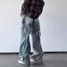 Nordmann American Retro Distressed Jeans For Men Loose Wide-Leg New High Street Hip-Hop Straight Casual Pants_mkmklike.com