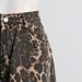 Women's clothing New American Retro Leopard Print High Waist Slim Straight Pants Niche Design Ripped Jeans_mkmklike.com