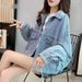 Women's Embroidered Denim Jacket – Vintage Korean Style Cropped Coat – Distressed Boyfriend Fit (S-2XL)_mkmklike.com