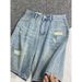 Women's Ripped Straight Leg Denim Shorts High Waist Loose Fit mid Length Unique Wide Leg Petites plus Size Summer Style_mkmklike.com