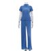 Women's Clothing slim T-shirt high waist blue pleated mopping pants casual _mkmklike.com