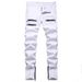 Men's White Stretch Denim Jeans With Zipper Accents, Slim Fit Straight Leg Mid-Rise Casual Trousers Comfortable Slim Straight Cut_mkmklike.com