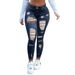 Women's Sexy Skinny Jeans High Elasticity Low Rise Ripped Style S Shaped Denim_mkmklike.com