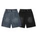 Men's Summer Heavyweight Denim Cargo Shorts Blue with Large Patches in Stock_mkmklike.com
