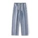 Men's Clothing summer new men's loose casual design niche straight wide leg denim trousers_mkmklike.com