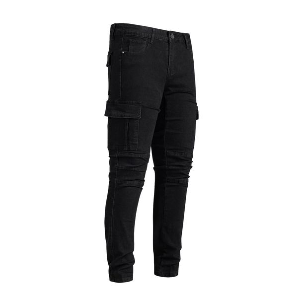 Laike Men's Slim Fit Skinny Jeans Trendy Elastic Denim with Side Pockets Cross Border Summer New European American Style_mkmklike.com