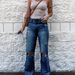 Women's Clothing Ripped High Waist Retro Slim Denim Mini Flared Pants_mkmklike.com