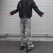 Distressed Marble Wash Cleanfit Flared Jeans For Men & Women – Versatile Staple Denim With Vintage Appeal_mkmklike.com