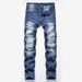 Men's Clothing European And American Men's Jeans Spring And Autumn New Ripped Trendy Brand Trousers Loose Straight Jeans Men_mkmklike.com