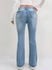 Women's Clothing High Waist Flared Jeans - Vintage Light Blue Denim Pants With Stretch, Comfort Fit & Street Style_mkmklike.com