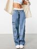Women’s Relaxed Fit Denim Work Pants – Streetwear Wide-Leg Jeans With Washed Finish (XS/S/M/L/XL, Non-Stretch, High Cotton Content)_mkmklike.com