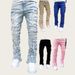 Men's Straight Fit Denim Jeans Stretch Washed Patchwork Casual Pants For Streetwear & Urban Style_mkmklike.com