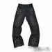 Men's Clothing High Street Men's Trendy Straight Leg Jeans Ripped Patched Single Ripped Denim With Messy Stitching Original Denim_mkmklike.com