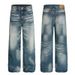 Men’s Vintage Washed Straight-Leg Jeans – Relaxed Fit Distressed Denim Pants (S-XXL) – American Streetwear Style, Everyday Casual & Retro Aesthetic_mkmklike.com