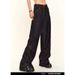 Women's Clothing Washed Black Retro Jeans High Waist Loose Wide Leg Mopping Pants_mkmklike.com
