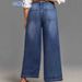 Women's Plus Size High-Waisted Wide Leg Jeans – Vintage Washed, Multi-Pocket, Relaxed Fit (0xl-3xl, Stretch Denim, 9/10 Length, Dark Blue)_mkmklike.com