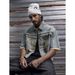 Men's Trendy Summer Retro Washed Distressed Embroidered Denim Shirt Loose Top Short Sleeved American Style_mkmklike.com