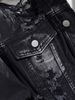 High Street Cool And Stylish Splatter Painted Denim Jacket For Men, Street Fashion Brand, Hip Hop Loose Casual Workwear Jacket, Men's Denim Coat_mkmklike.com