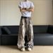 Men's Clothing Men's 3D Digital Camouflage Denim Trousers American Style Distressed Low Waist Wide Leg Casual Spring Summer Fashion_mkmklike.com