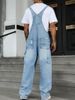 HME Men's Trendy Ripped Jumpsuit Jeans Overalls High Street Style Cross Border ETEMU SHEIN_mkmklike.com