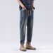 New Trendy Brand Embroidered Jeans Men's Summer Thin Washed Heavy Industry Jeans Men's Fat Plus Size American Pants_mkmklike.com