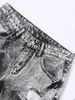 Spring And Summer Jeans With No Elasticity, Holes, Hollow Out Straight Leg Denim Pants, Streetwear Trend, Retro Tie Dye, Slim Fit Fashion Jeans_mkmklike.com