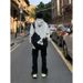 Nordmann Black Cargo Jeans For Men, Straight Loose Fit, American Vibe Style, High Street Buttoned Split Flared Pants_mkmklike.com